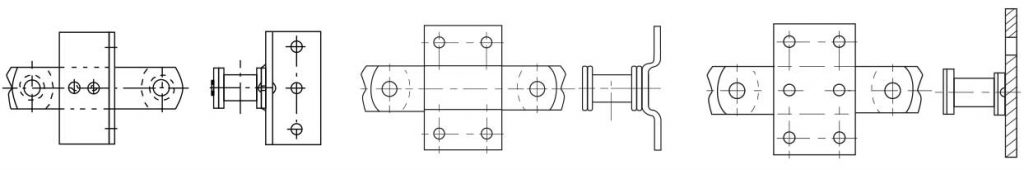 Autres attaches pour chaînes de manutention types F, G, M